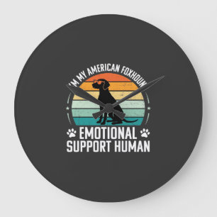 Reloj Redondo Grande Perro de apoyo emocional humano Foxhound americano
