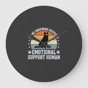 Reloj Redondo Grande Perro de apoyo emocional humano Pastor Bohemio