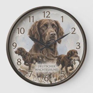 Reloj Redondo Grande Perro de caza Deutsch Langhaar