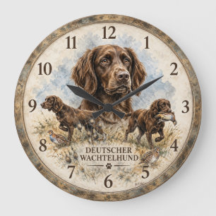 Reloj Redondo Grande Perro de caza Deutsch Langhaar