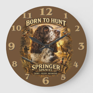 Reloj Redondo Grande Perro de caza English Springer Spaniel
