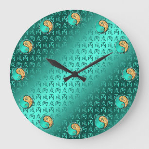 Reloj Redondo Grande Perro de Fuego