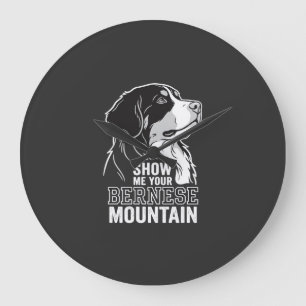 Reloj Redondo Grande Perro de montaña bernés Muéstrame tu