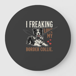 Reloj Redondo Grande Perro Divertido Border Collie Amor