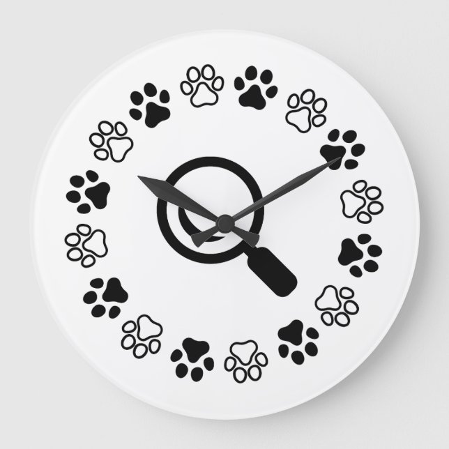 Reloj Redondo Grande Perro, encuentra puffy (Anverso)