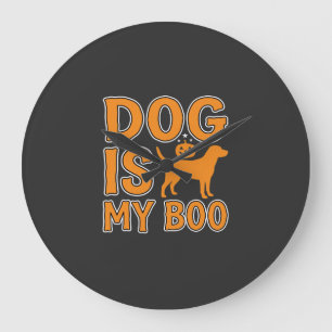 Reloj Redondo Grande Perro Es Mi Boo Halloween Perro