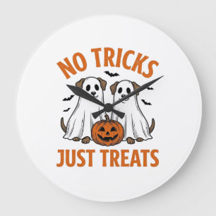 Reloj Redondo Grande Perro Fantasma Divertido Halloween Sin Trucos Solo