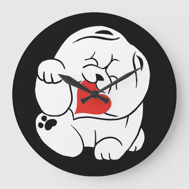 Reloj Redondo Grande Perro HELLO KOKORO Chow (Anverso)