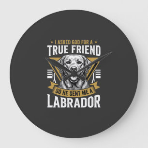 Reloj Redondo Grande Perro Labrador amigo verdadero