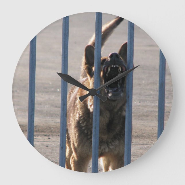 Reloj Redondo Grande Perro ladrador (Anverso)