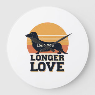 Reloj Redondo Grande Perro Largo Amor Más Largo Dachshund Vintage Atard