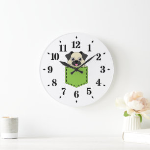 Reloj Redondo Grande Perro Mascota de bolsillo