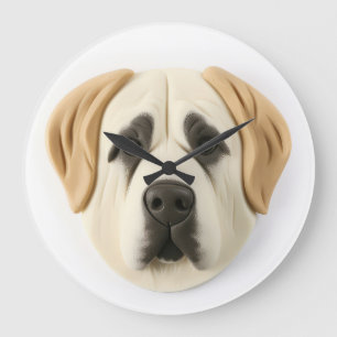 Reloj Redondo Grande Perro Pastor de Anatolia Inspirado en 3D