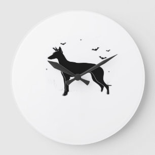 Reloj Redondo Grande Perro Podenco Ibicenco � Silueta de Luna de Hallow