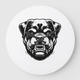 Reloj Redondo Grande Perro Rottweiler