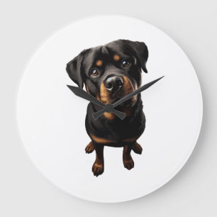 Reloj Redondo Grande perro rottweiler