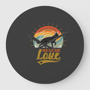 Reloj Redondo Grande Perros Amor Rescate Árboles Atardecer Retro