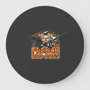 Reloj Redondo Grande Perros Boo Franceses Diseño de Bulldog Francés de 
