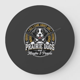 Reloj Redondo Grande Perros de la pradera Tal vez 3 personas Diseño