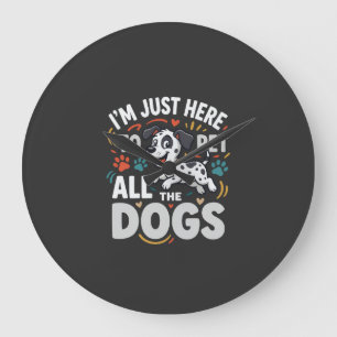 Reloj Redondo Grande Perros Divertidos Vector Amante de Mascotas