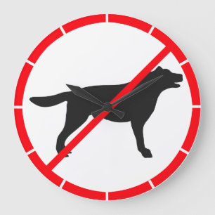 Reloj Redondo Grande ¡Perros prohibidos!