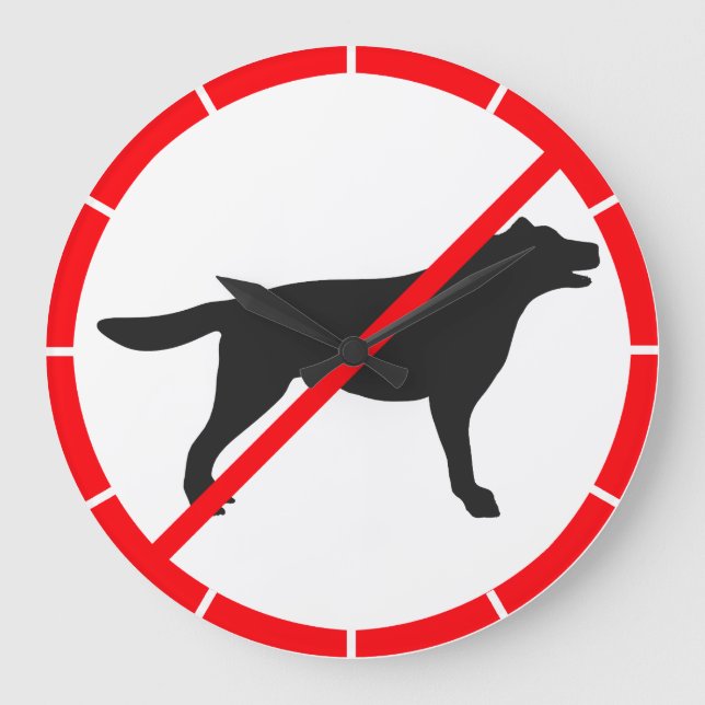 Reloj Redondo Grande ¡Perros prohibidos! (Anverso)