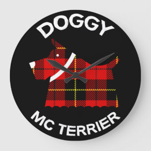 Reloj Redondo Grande Perros Terrier de Escocia Territorios Cof de p