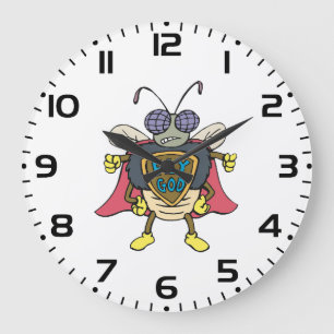 Reloj Redondo Grande Personaje de insecto superhéroe volador Dios