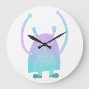 Reloj Redondo Grande Personaje de monstruo adorable para niños