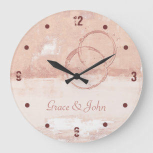 Reloj Redondo Grande Personalice el estilo Art Moderno y el rosa suave