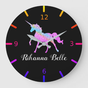 Reloj Redondo Grande Personalice su colorido unicornio