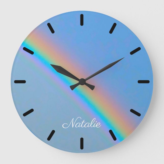 Reloj Redondo Grande Personalised natural real rainbow (Anverso)
