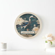 Personalizable de grúa azul botánico vintage