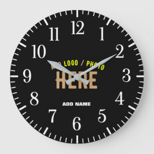 RELOJ REDONDO GRANDE PERSONALIZABLE MODERNO ESTILO NEGRO VERIFICADO MAR