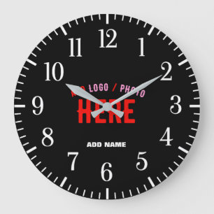 RELOJ REDONDO GRANDE PERSONALIZABLE MODERNO ESTILO NEGRO VERIFICADO MAR