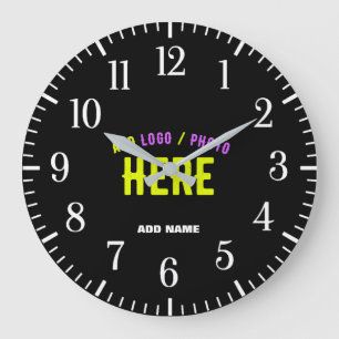 RELOJ REDONDO GRANDE PERSONALIZABLE MODERNO ESTILO NEGRO VERIFICADO MAR