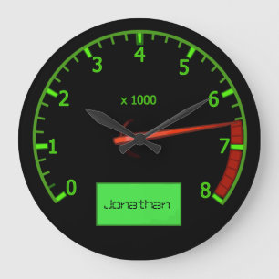 Reloj Redondo Grande Personalizable nombre coche cabeza de la culata Ve