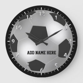 Reloj Redondo Grande Personalizable Silver Soccer Ball