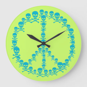 Reloj Redondo Grande Personalizable Skully Peace