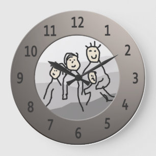 Reloj Redondo Grande Personalización de la foto con marco de plata red