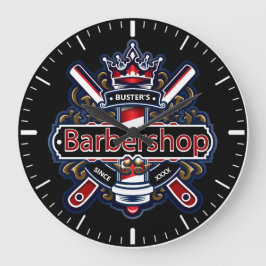 Reloj Redondo Grande Personalización del barbero estadounidense