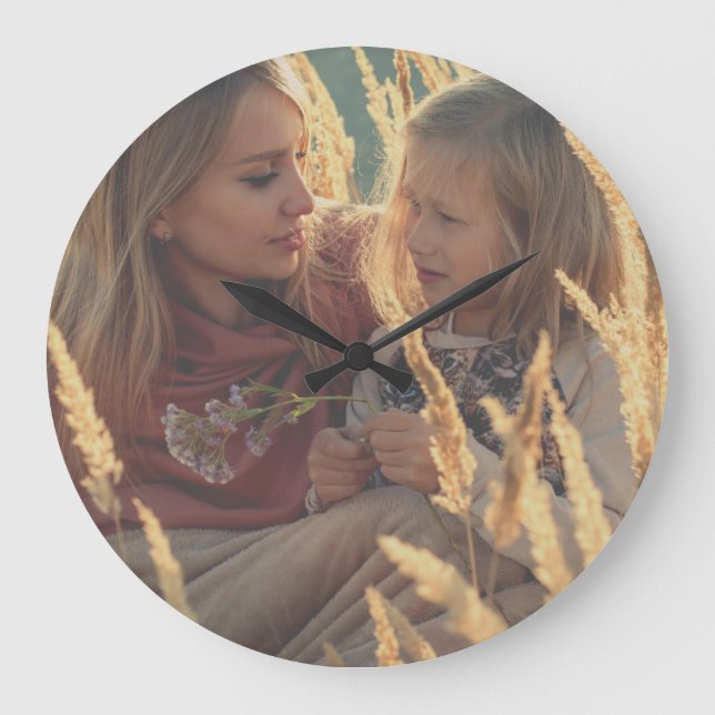 Reloj Redondo Grande personalizado añade tu foto personalizada (Anverso)
