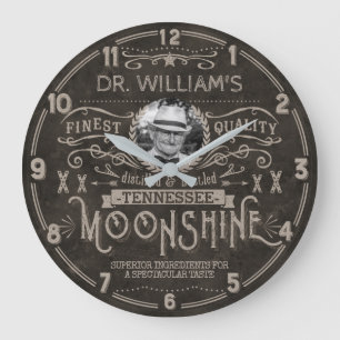 Reloj Redondo Grande Personalizado Brown de la medicina del Hillbilly