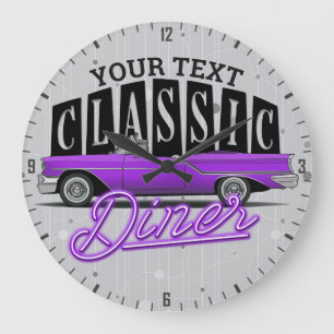 Reloj Redondo Grande Personalizado Cualquier nombre Faux Neon Classic C