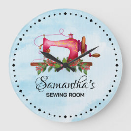 Reloj Redondo Grande Personalizado de cosecha rosa Sala de belleza lind