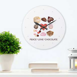 Reloj Redondo Grande Personalizado de dulces de chocolate con amor por 