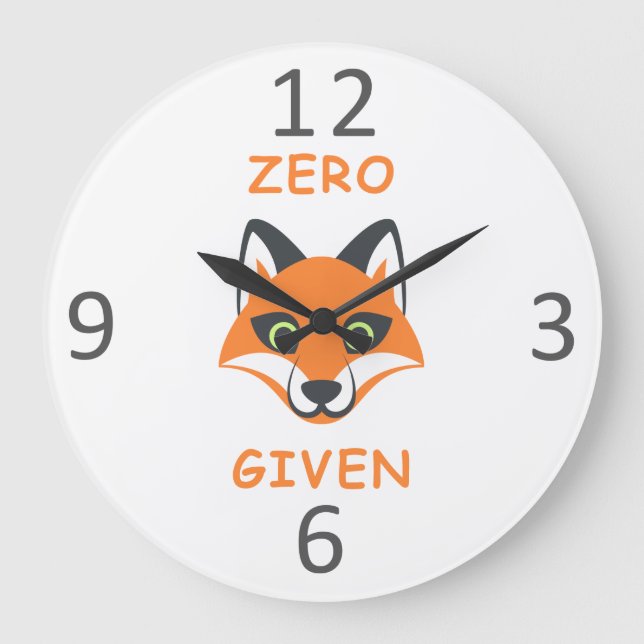 Reloj Redondo Grande Personalizado de Emoji de frases de moda Zero Fox  (Anverso)