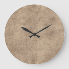 Reloj Redondo Grande Personalizado de fondo de papel antiguo de pergami