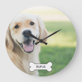 Reloj Redondo Grande Personalizado De Fotografía Y Nombre Personalizado