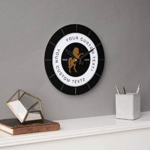 Reloj Redondo Grande Personalizado de la marca Black & White Business
